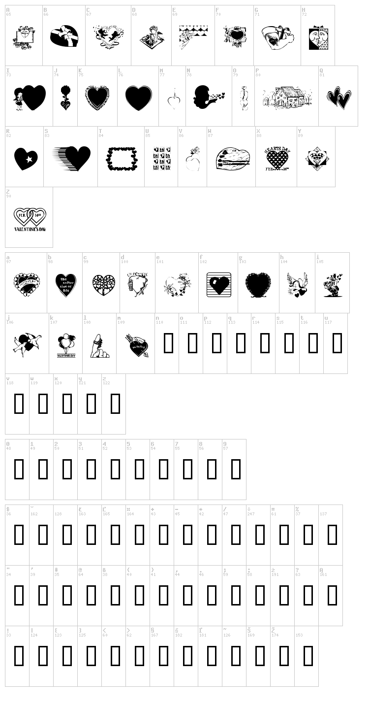 LM Valentines 1 font map
